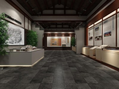 新中式书院历史文化展厅3D模型下载